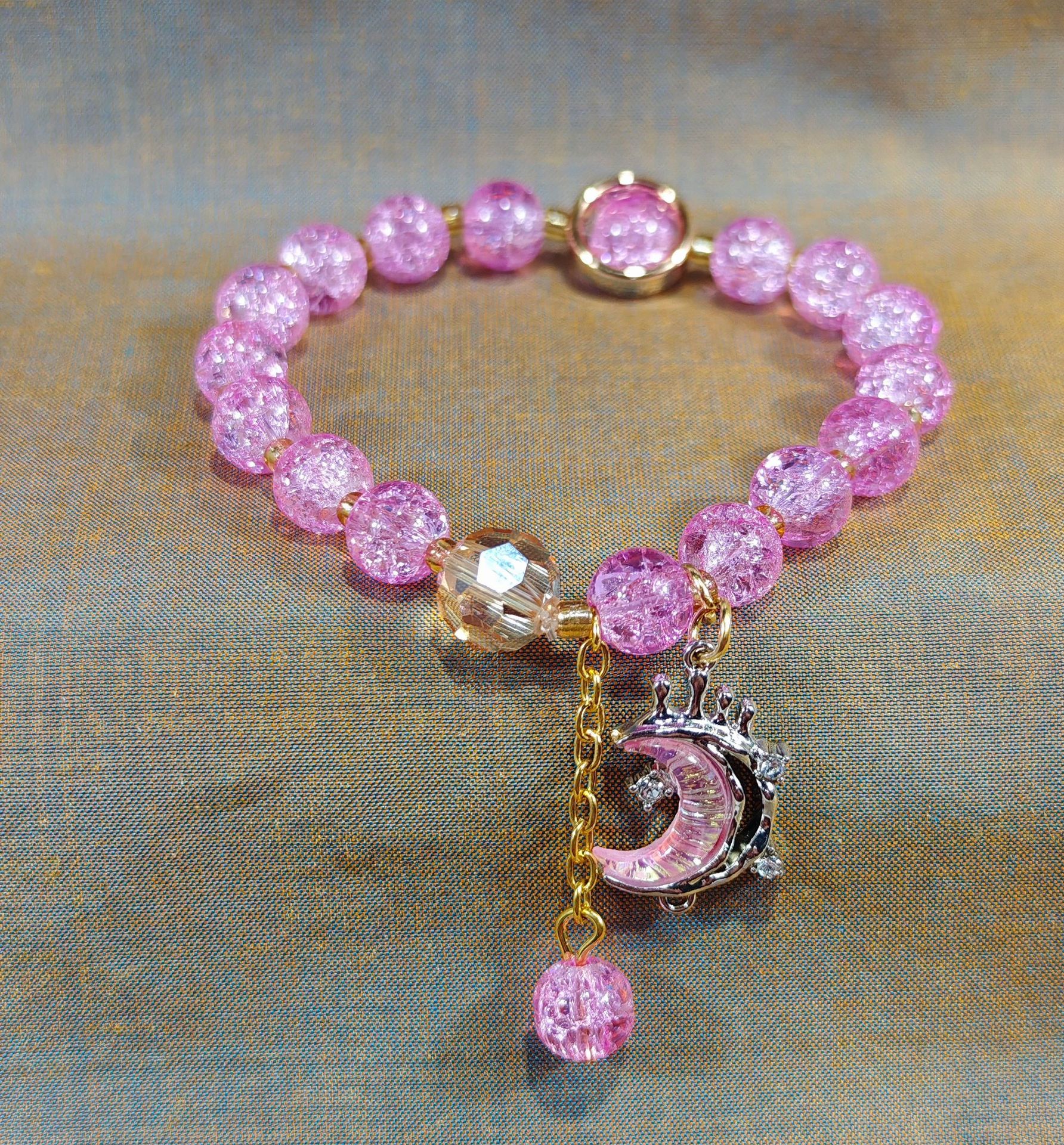 Las celebridades de Internet retro transfronterizas suelen ser todo-fósforo pulsera elástica de estilo ins simple pulsera de moda de lujo ligero, joyería de temperamento