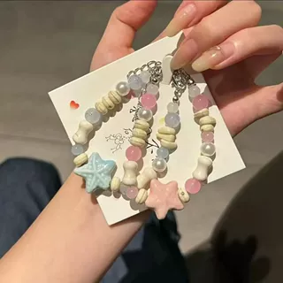 粉蓝晴夏海星手链轻奢小众奢小众设计闺蜜学生手串少女甜美礼物