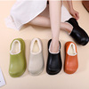 winter waterproof Cotton slippers 6.5cm The thickness of the bottom With the bag new pattern Butter light green Cotton mop keep warm Month of shoes wholesale