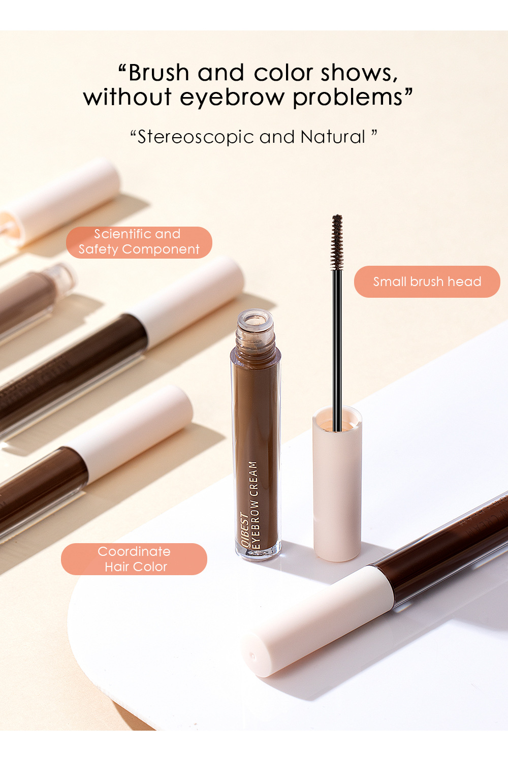 Carina QIBEST 3D crème, décoloration, sans halo, liquide, imperméable, Anti-transpiration, maquillage Gel de teinture des sourcils_voghion.com