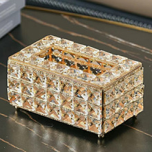 网红北欧水晶纸巾盒客厅家用轻奢创意简约现代桌面餐巾抽纸收纳盒