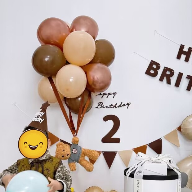 ins韓風毛氈生日拉旗毛球串毛氈數字生日百天滿月裝飾拉旗拉花