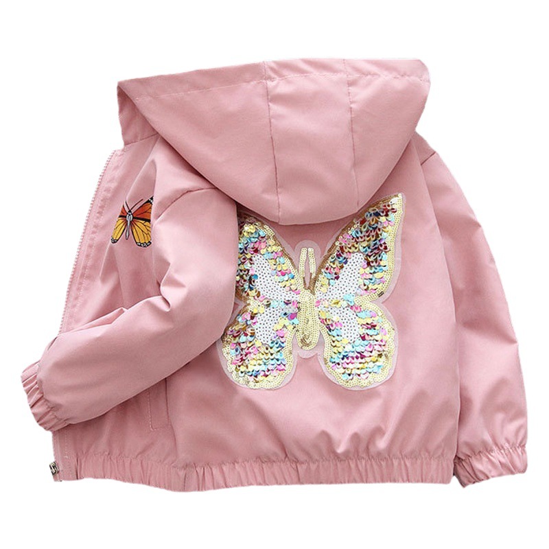 Niñas todo partido abrigo primavera y otoño 2024 Nuevo estilo occidental ropa de primavera bebé medio y grande de los niños de moda delgada Sudadera con capucha