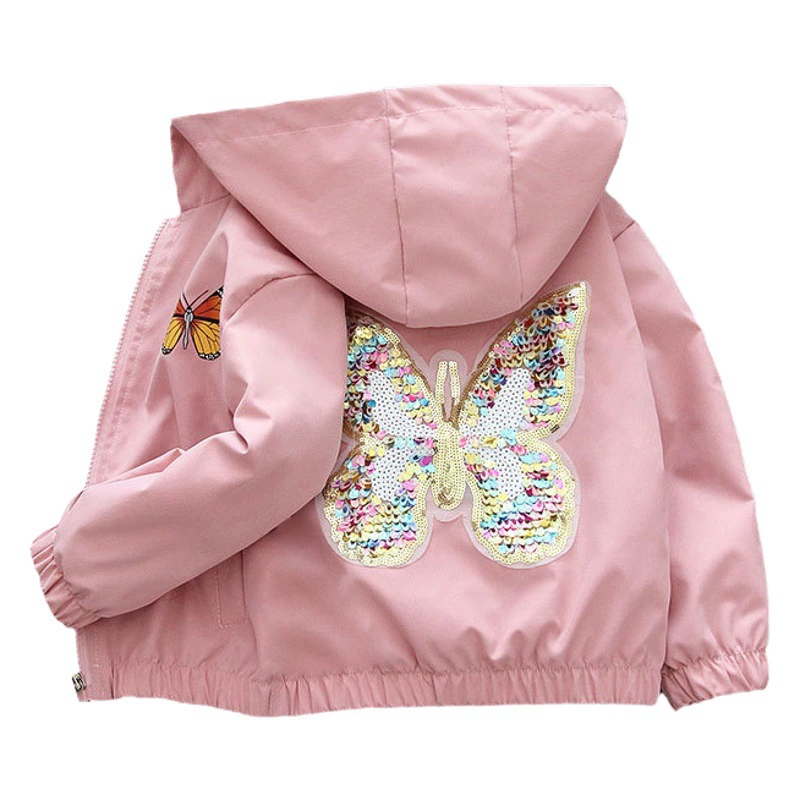 [Хит внешнеторговой деятельности] Весенне-осенняя верхняя одежда для девочек, новинка 2025 года, тонкие детские куртки с капюшоном для девочек среднего и старшего возраста