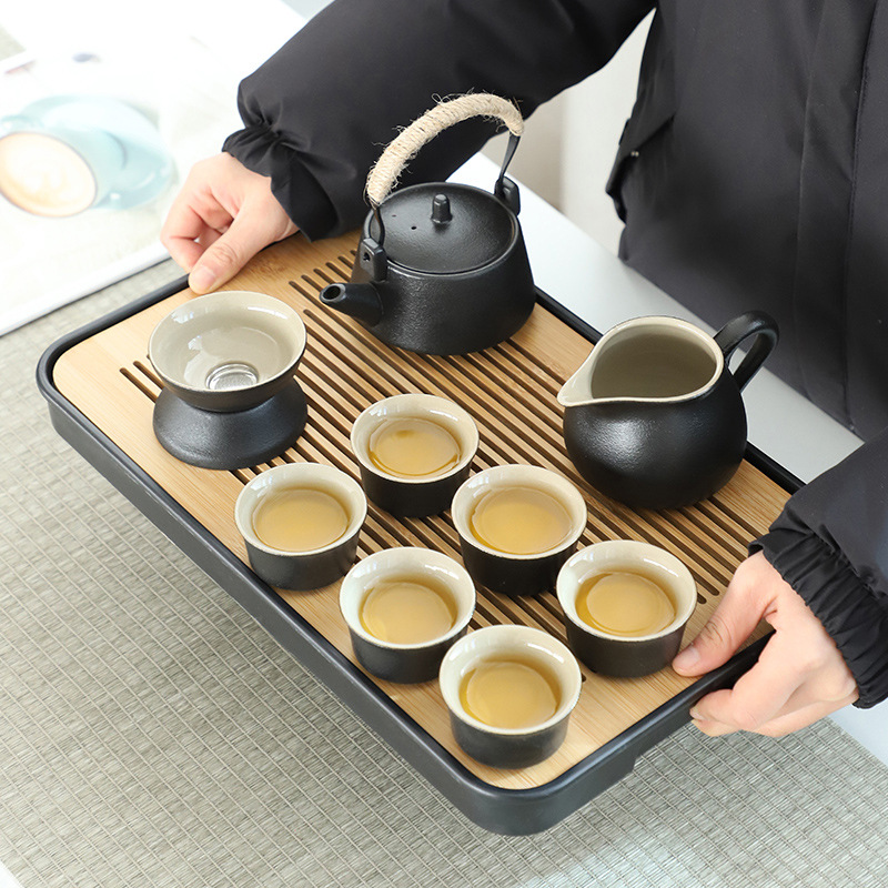 PK7J功夫茶具套裝家用小套茶杯輕奢客廳辦公室會客茶盤泡茶壺