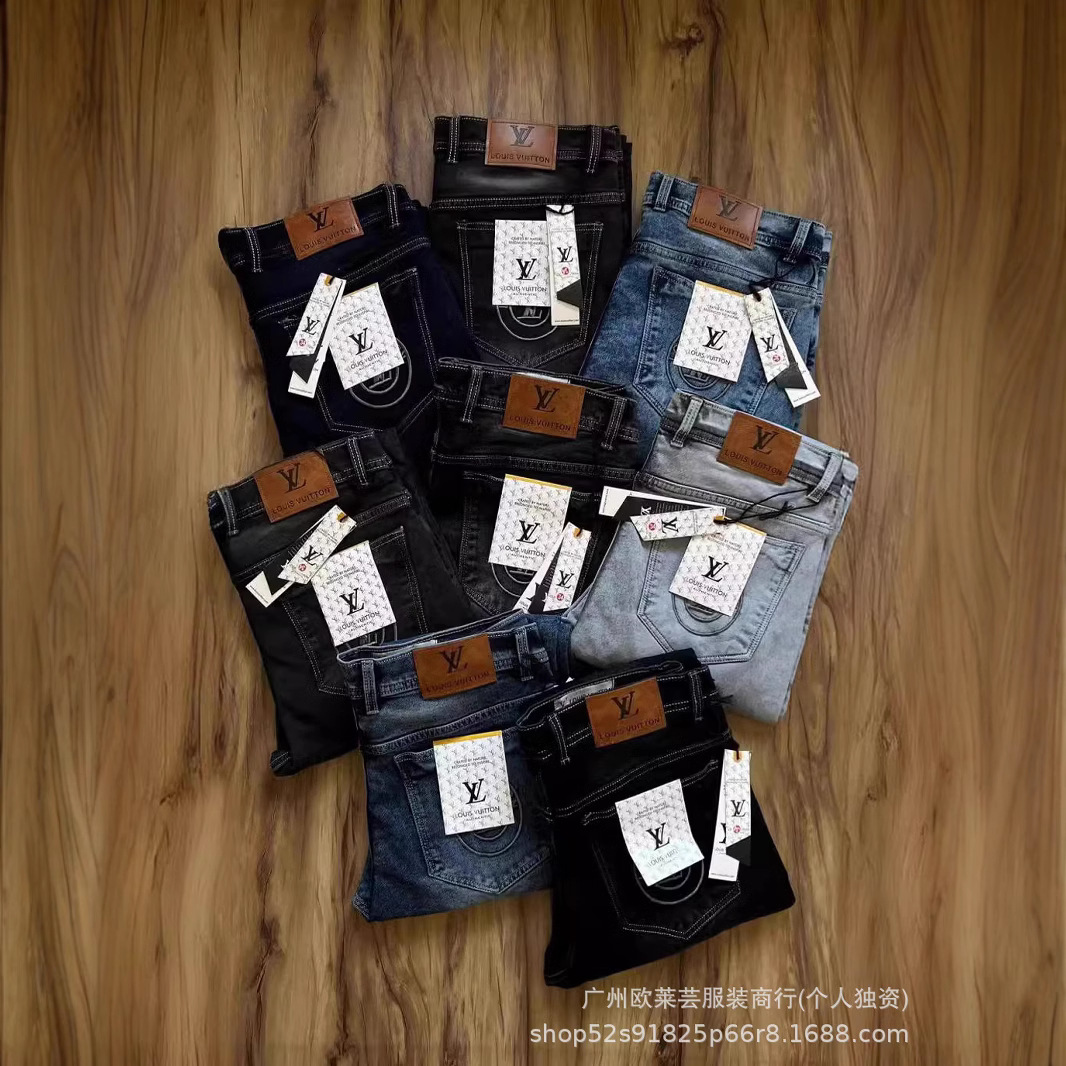 American Style High-end Quality Jeans Men's 2025 Spring and Autumn New Slim-fit Small Straight Trendy Harlan Small Foot Long Pants