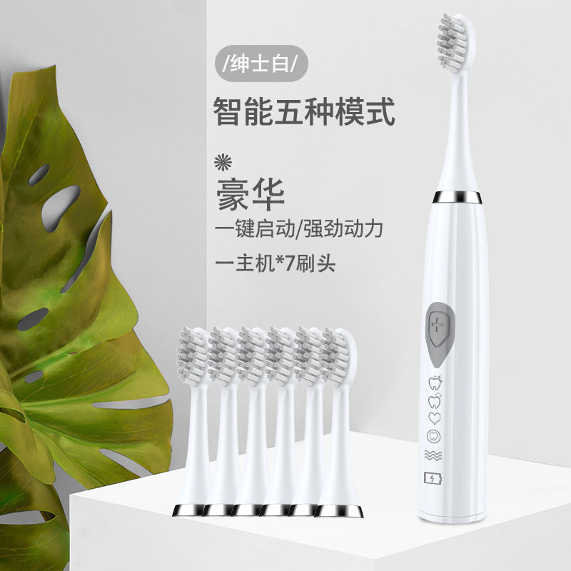 충전 5 단 흰색 (브러시 헤드 7 개)