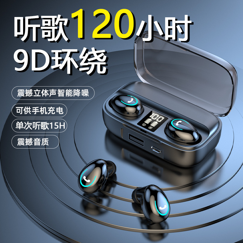 【1回通話48時間】ワイヤレスBluetoothヘッドセット バイノーラル ミニインイヤー Android ユニバーサル|undefined