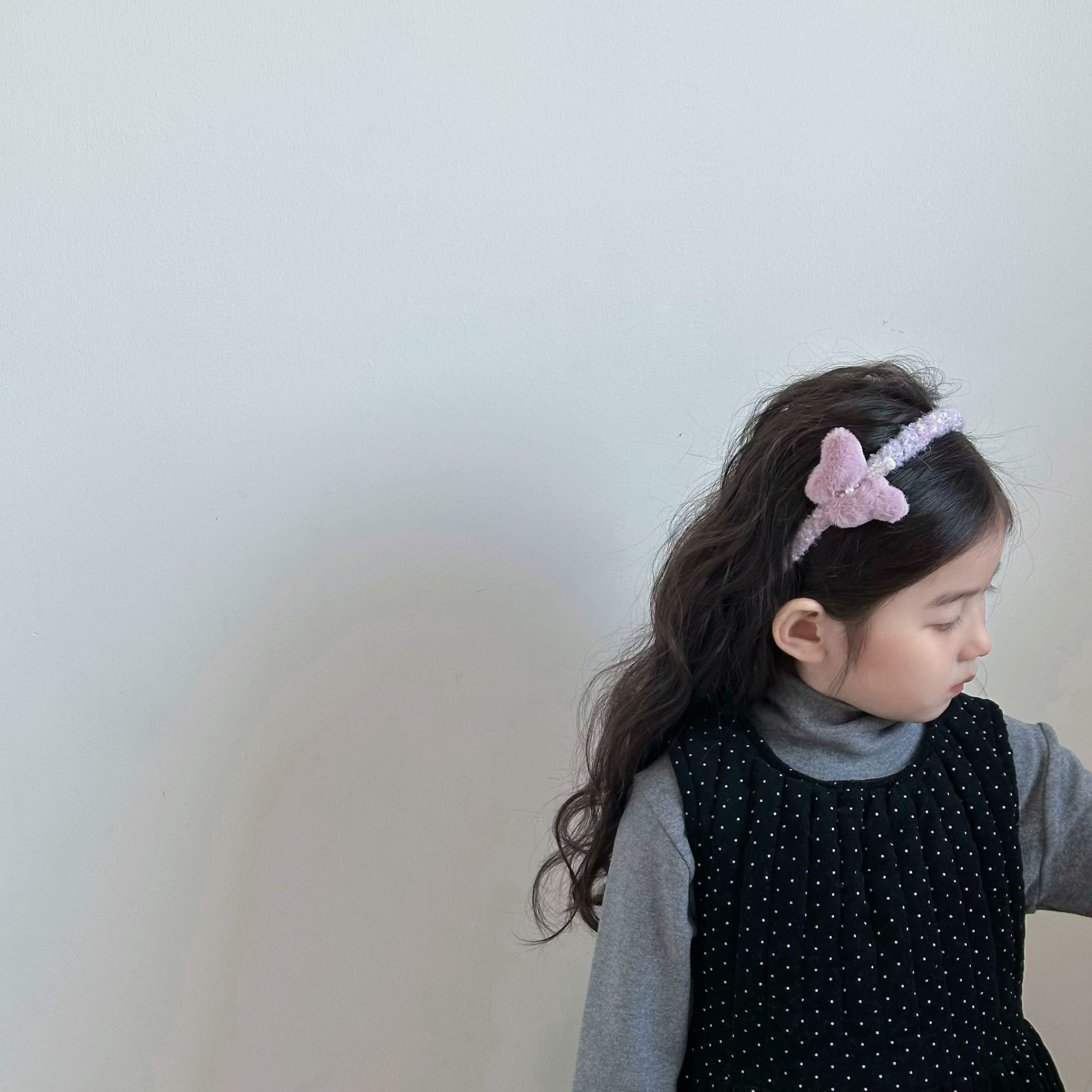 Cute plush children's headband with butterfly