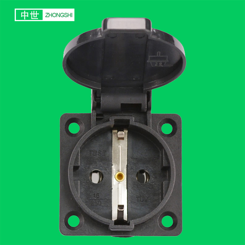 德式防水插座 IP44 欧式插座 圆盖德式插座 方盖德式插座