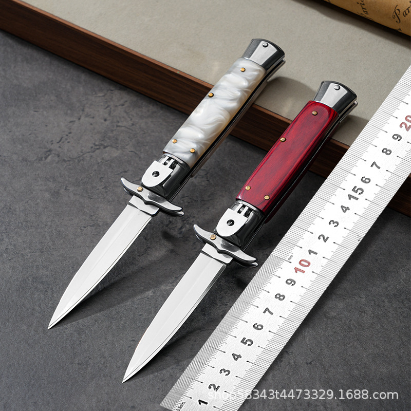 跨境爆款黑手党折叠小刀野营户外高硬度防身工具意大利ACK水果刀