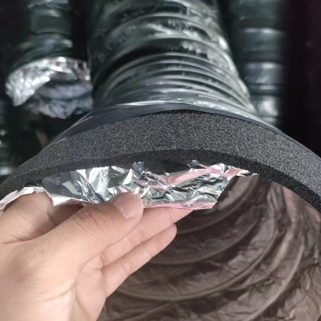 Rubber and plastic aluminum foil insulation hose central air conditioning insulation pipe thickened PVC aluminum foil telescopic hose rubber and plastic insulation pipe