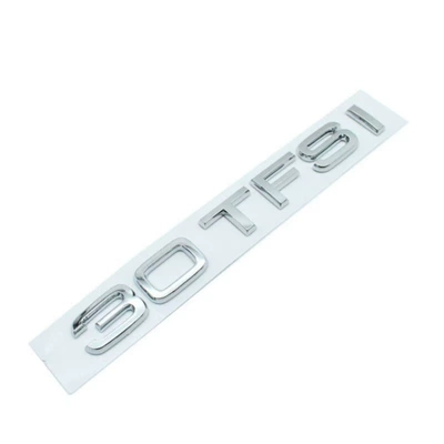 Suitable for Audi 30 35 40 45 50 55Tfsi Car Four-Wheel Drive Side Mark Displacement Mark English Mark Car Sticker (Car logo) - silver30tfsi