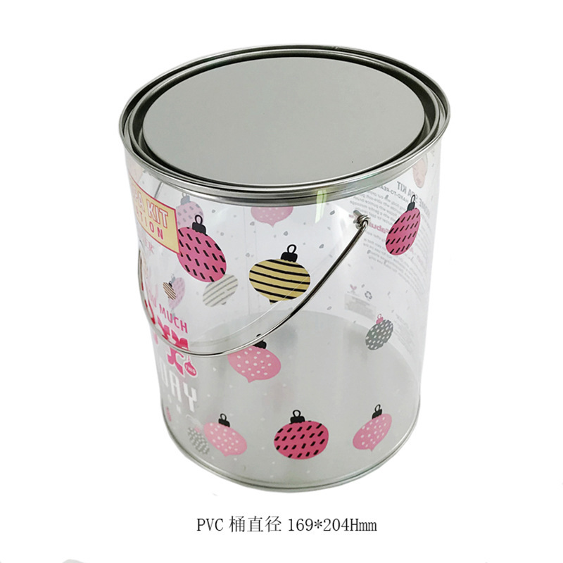 制罐厂直销大号上下金属马口铁透明PVC-PETG爆米花桶