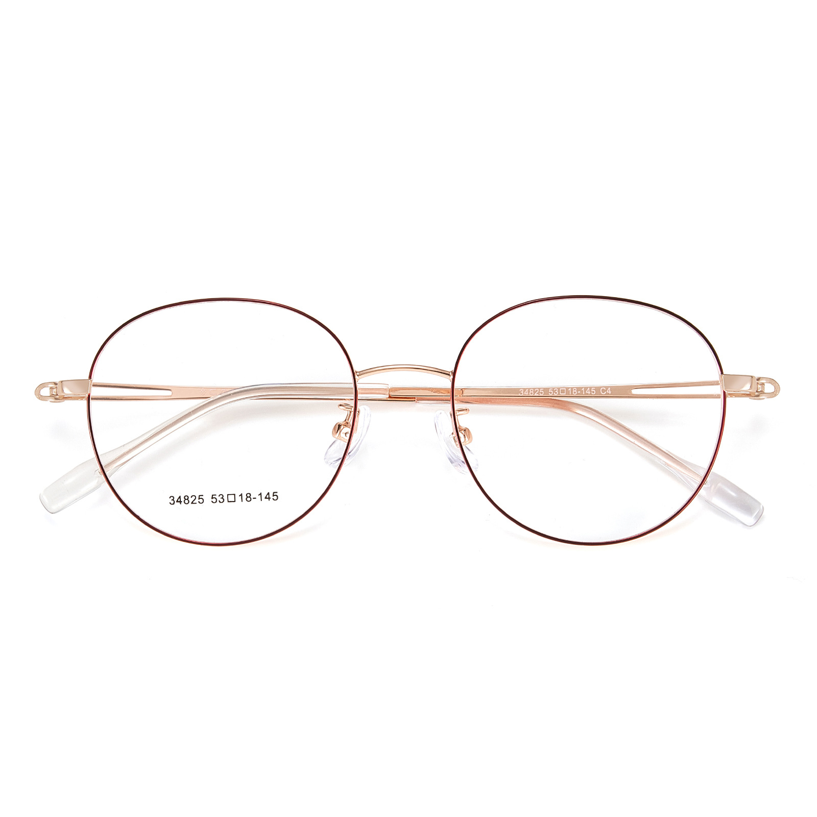 Escuela de mujeres de Corea el estilo elíptico versátil retrógrado de aleación de gafas marco vacío espejo hueco sin pellizco cara Danyang mayorista