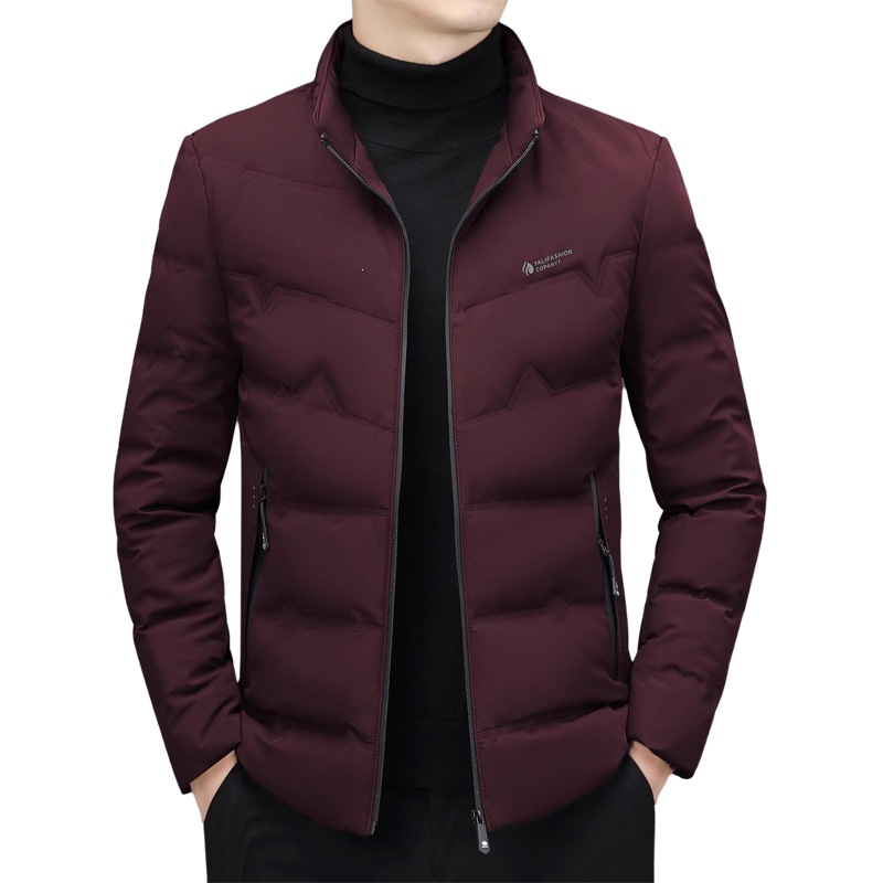 Comfortable, warm, and casual down jacket for middle-aged men, new winter style for 2026, stand-up collar, duck down, warm father's coat.