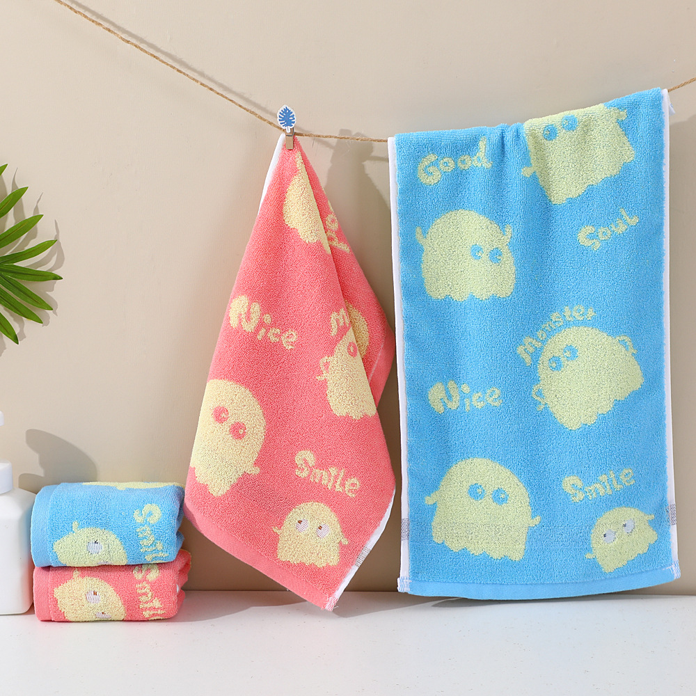Cotton children's soft cartoon towel for face washing for home use…