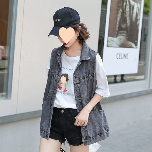 Denim Vest for Women, 2025 Summer, Loose-Fit, Large Pockets, Sleeveless, Plus-Size, Thin Denim Waistcoat, Outerwear