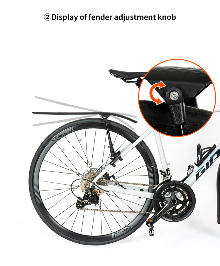 Bicycle fender, road bike front and rear adjustable quick release