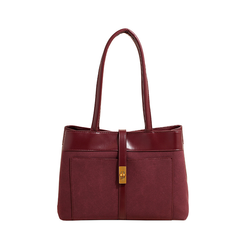 Diseño de nicho de cercanías de gran capacidad y ocio, con una textura Pu simple y de moda, bolso de cubo portátil de un hombro