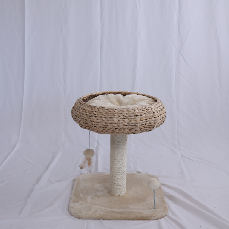 Qiyou 맞춤형 통합 고양이 둥지, 봉제 쿠션, 쥐 장난감 및 작은 스프링 공