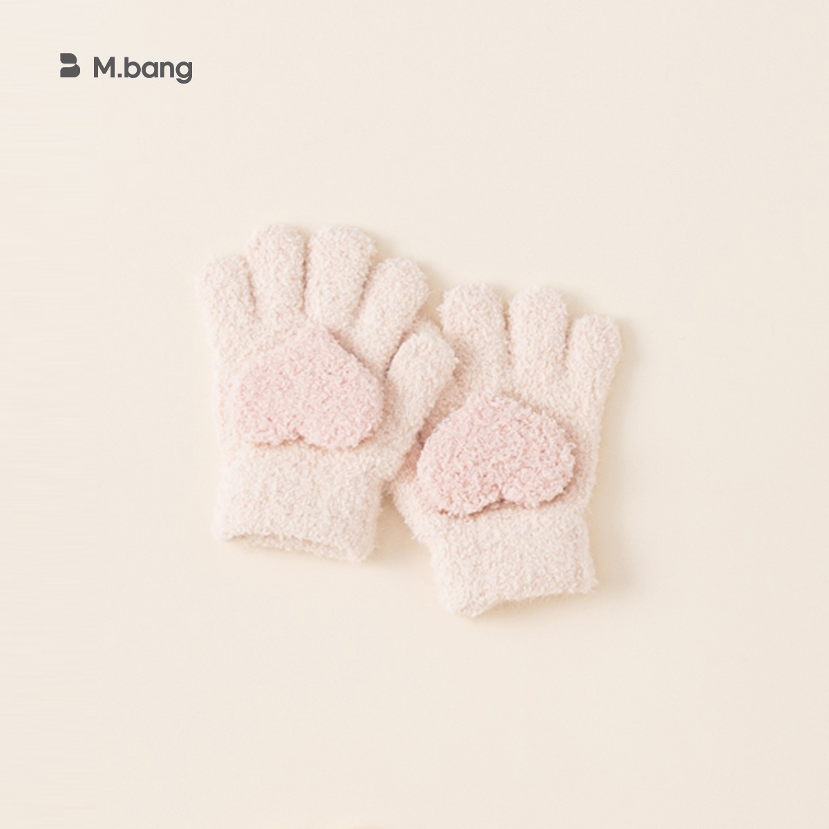 Yoobao ropa infantil guantes de niñas amor guantes de lana otoño y invierno nuevo bebé dulce guantes de punto de cinco dedos