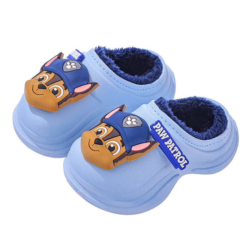 Zapatillas de algodón para niños de invierno para niños, niñas y niños, calentamiento de terciopelo impermeable, zapatos de talón de algodón para niños