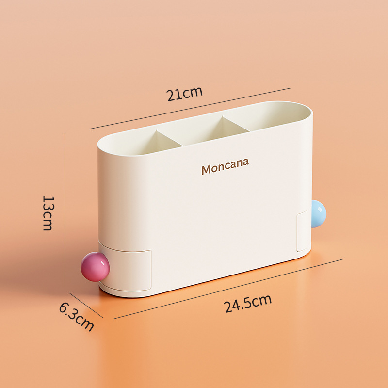 El escritorio del estudiante de la pluma creativa contiene papelería, separación multifuncional, acabado, cepillo de maquillaje, cubo de dopamina, adornos