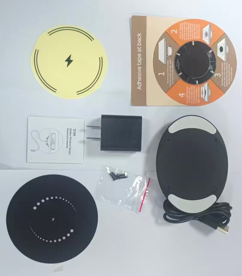 Cargador inalámbrico oculto de 30 mm sin perforaciones, cargador inalámbrico inteligente para el hogar, nuevo modelo transfronterizo