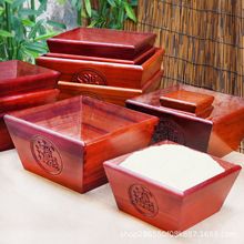 红木日进斗金米斗榫卯四方螺钿创意摆件木制招财入伙开张招财进宝