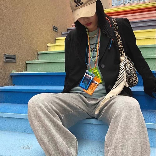 PVC Transparent Card Holder Bus Meal Card Access Card Case Pendant Decorative Bag Backpack Accessories for Men Trendy Compatible with School Bags for Girls INS