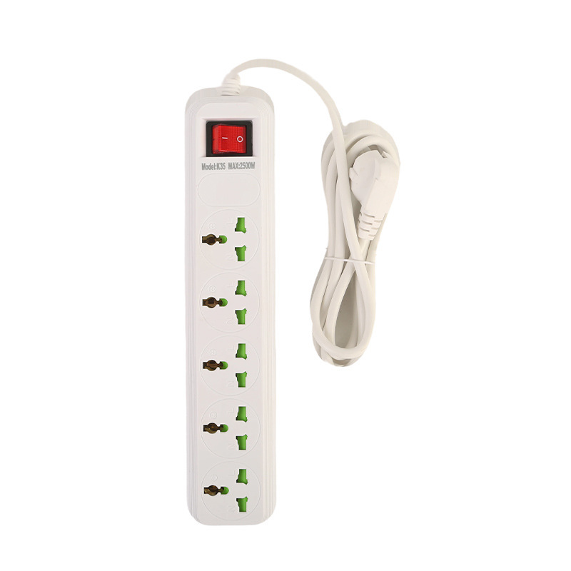 Comercio electrónico transfronterizo estándar británico estándar europeo estándar americano enchufe de fila doméstico con puerta de seguridad interruptor inteligente con cable enchufe multifuncional