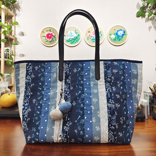 New Patchwork Patchwork Label Bag Handmade diy Material Bag Portable Shoulder Bag Practical Bag for Beginners Flowers