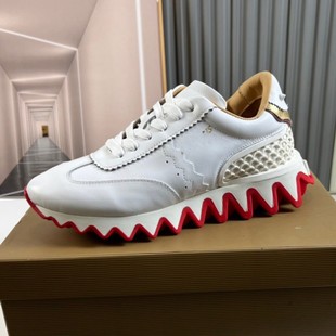 High-Quality Cl Men's Shoes Rivet Trendy Brand Red-Soled Shoes Genuine Leather Thick-Soled Sports and Leisure Luxury Classy Dad Shoes for Women
