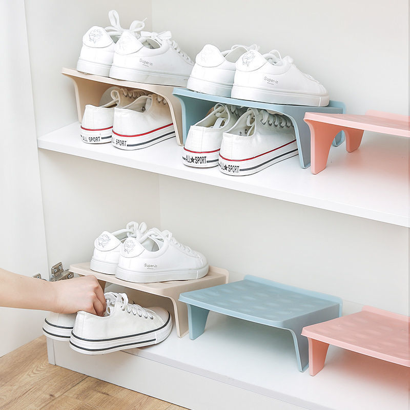Plastic double-layer storage shoe rack double-layer shoe bracket cabinet integrated shoe bracket organize shoe slipper storage rack