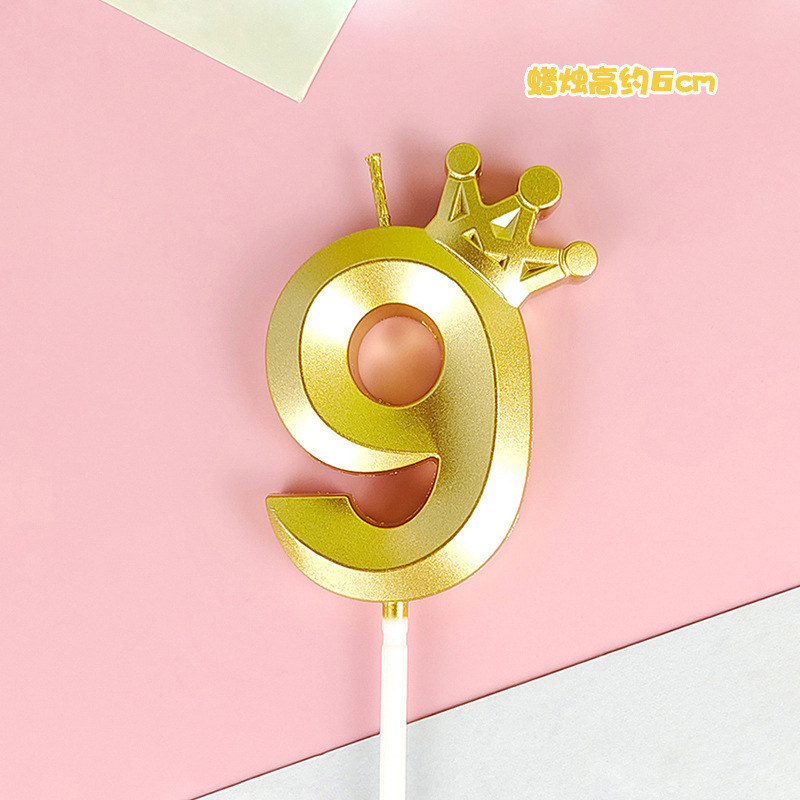 Creative Cartoon Gold Number Candle - Baby First Cake Decoration Birthday Party Supplies_voghion.com