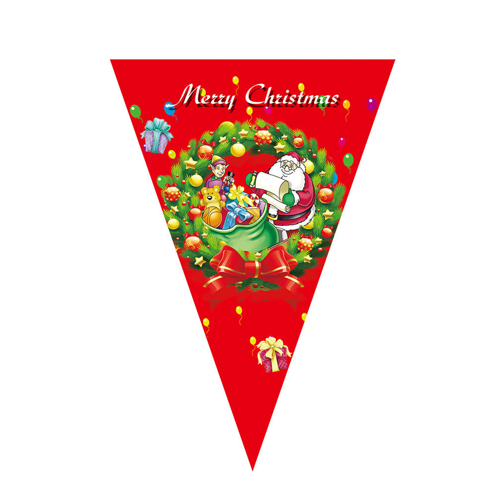 Bandera de triángulo de Navidad tira banderas Feliz Navidad fiesta de Navidad diseño de fondo banner decoración al por mayor