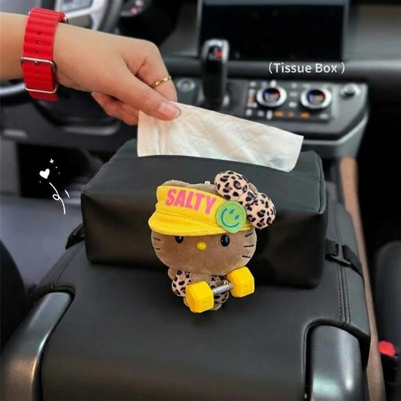 Car Tissue Box for Women, Cute Kt Car Tissue Holder, Hanging Seat Back Bowknot Car Decoration