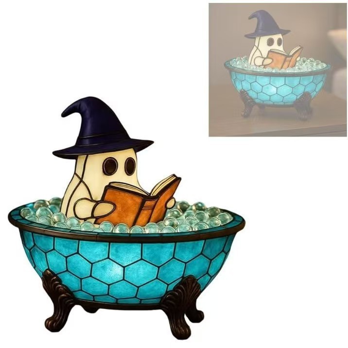 クロスボーダーゴーストバブルバスライトハロウィンゴーストナイトライト変色雰囲気ライトハロウィンギフト用ゴーストバス|undefined