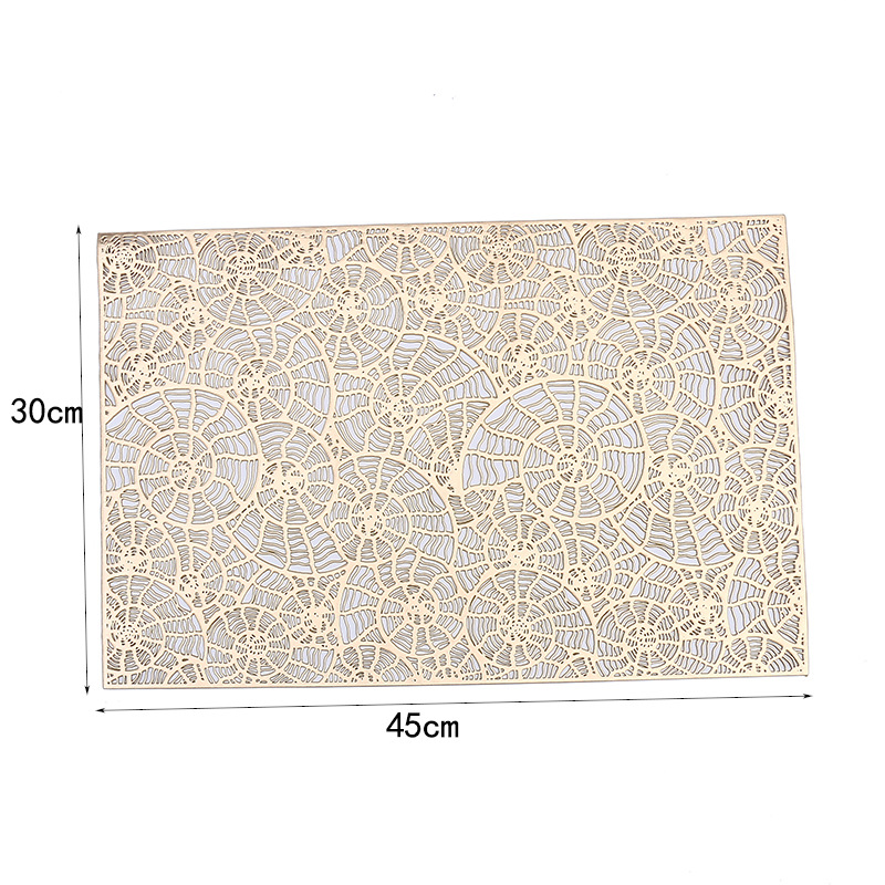 Amazon atmósfera europea mantel rectangular de PVC impreso caracol hueco ligero restaurante de lujo cojín de aislamiento térmico cojín impermeable