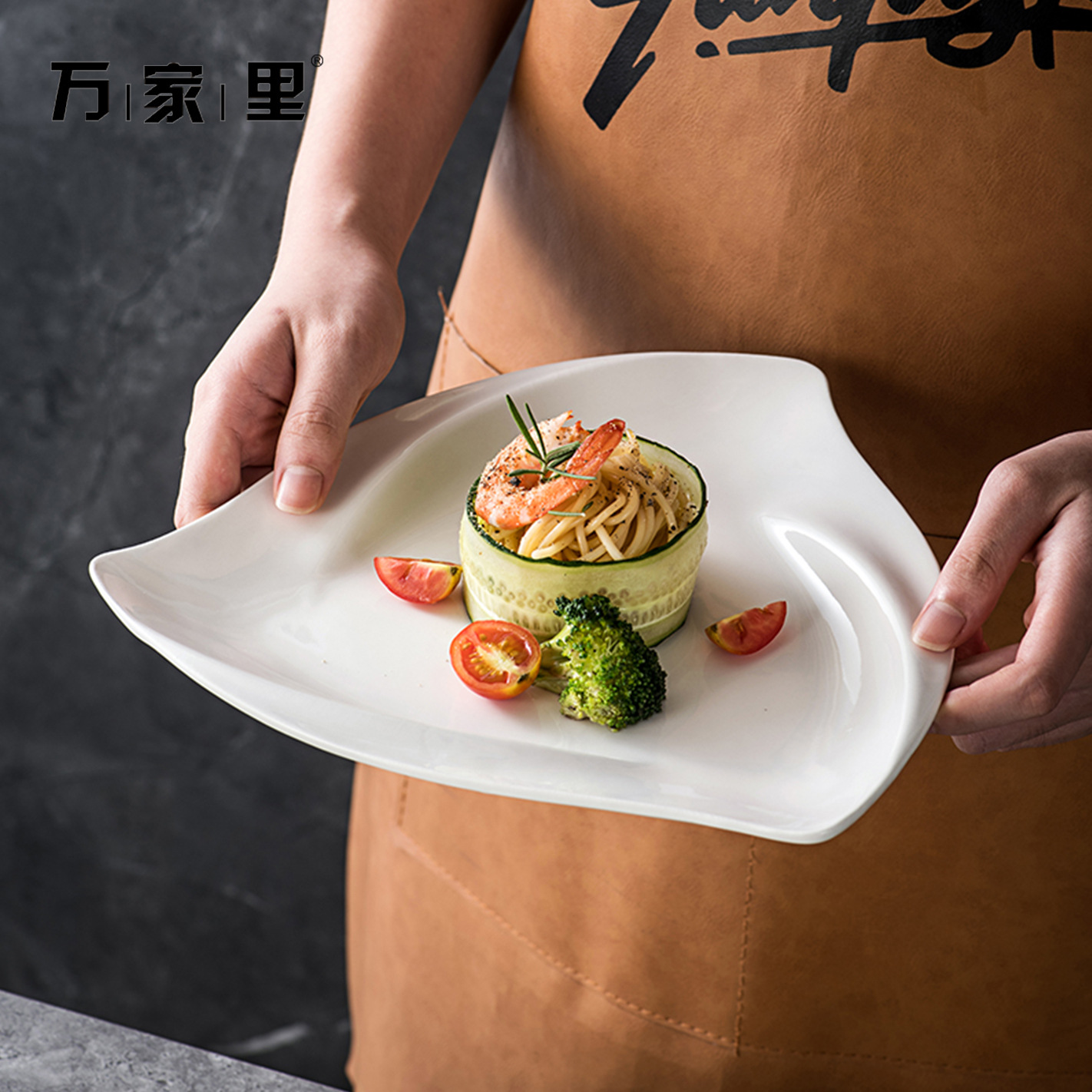 Platos de cerámica cubiertos triángulos creativos platos de platos especiales de platos caseros de platos