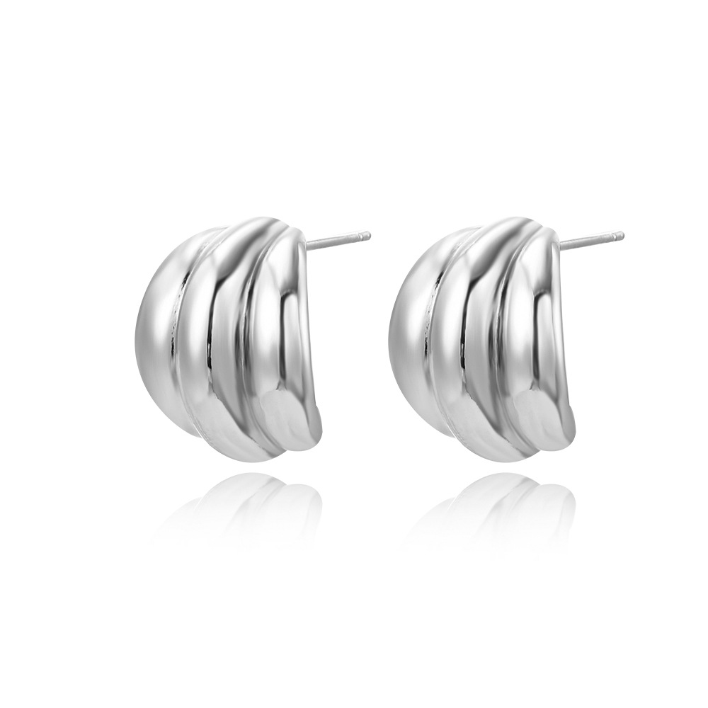 Geometric Pattern 1 Pair Simple Style Geometric Copper 18K Gold Plated Ear Studs