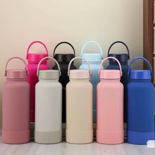 美式大口水壶太空壶保温杯304不锈钢户外大容量便携手带硅胶底座