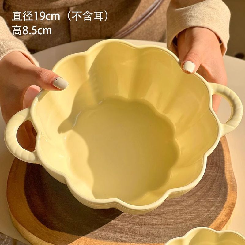 両耳スープボウル カボチャセラミック 家庭用ミルクフフ スプーンと箸付き 高価値 大容量 かわいいインスタントラーメン カタツムリヌードルボウル|undefined