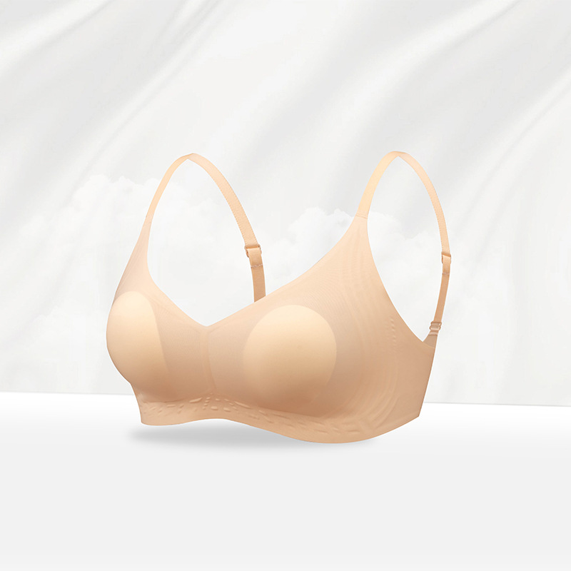 Alta calidad ultra-delgada de hielo jalea máscara de cristal taza de Orejas de conejo belleza ropa interior sin costuras se reunieron Sujetador deportivo para las mujeres
