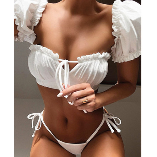 Source factory European and American new bikini suit AliExpress Amazon cross-border swimwear wholesale one-sleeved swimsuit