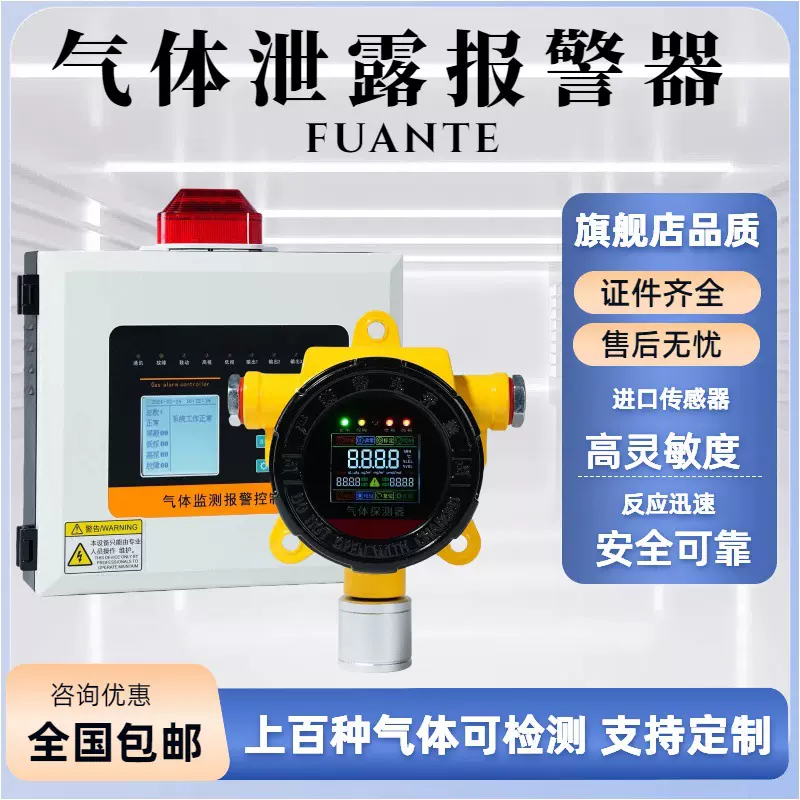 定制可燃有毒气体探测器氨气硫化氢喷漆房浓度监测报警器检测仪