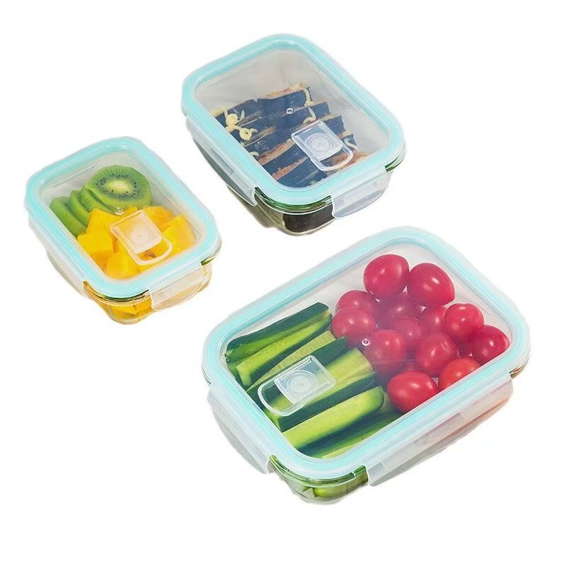 ガラス製弁当箱、ガラス製ボウル、電子レンジ対応長方形ボックス、耐熱弁当箱、丸型鮮度保持容器、電子レンジ対応|undefined