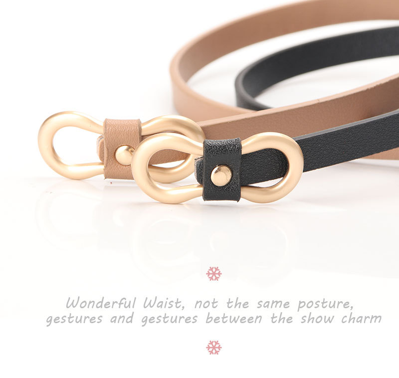 Neuer Damengürtel mit 8-förmiger Schnalle, vielseitiger Hemdblusen-Kleidergürtel, schmaler Gürtel ohne Lochdekoration, dünner Gürtel für schnellen Versand_voghion.com