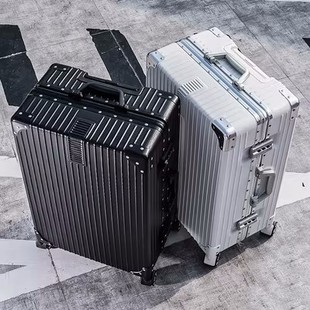 Suitcase luggage small aluminum frame 20 trolley case universal wheel 24 female student 26 password leather case 28-inch